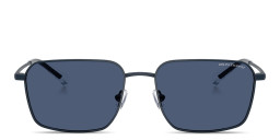 Shop Armani Exchange A|X Logo Rectangle Sunglasses in Blue online.