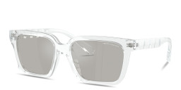 Shop Armani Exchange Logo Lettering Square Sunglasses in Transparent Grey online.
