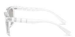 Shop Armani Exchange Logo Lettering Square Sunglasses in Transparent Grey online.