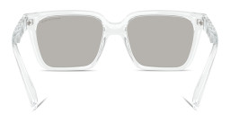Shop Armani Exchange Logo Lettering Square Sunglasses in Transparent Grey online.