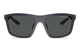 Shop Armani Exchange A|X Logo Square Sunglasses in Blue online.