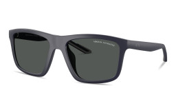 Shop Armani Exchange A|X Logo Square Sunglasses in Blue online.