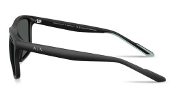 Shop Armani Exchange A|X Logo Square Sunglasses in Black online.