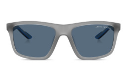 Shop Armani Exchange A|X Logo Square Sunglasses in Grey online.