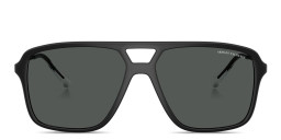 Shop Armani Exchange A|X Logo Pilot Sunglasses in Black online.