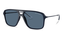 Shop Armani Exchange A|X Logo Pilot Sunglasses in Blue online.