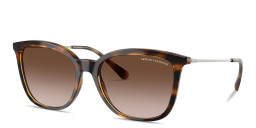 Shop Armani Exchange A|X Logo Butterfly Sunglasses in Havana online.