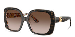 Dolce & Gabbana DNA Oversized Square Sunglasses in Havana On White Barrow – Product Photo 2