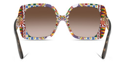 Dolce & Gabbana DNA Oversized Square Sunglasses in Havana On White Barrow – Product Photo 4
