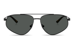 Shop Emporio Armani Modern Pilot Sunglasses in Matte Black online.
