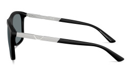 Shop Emporio Armani Eagle Logo Square Sunglasses in Black online.