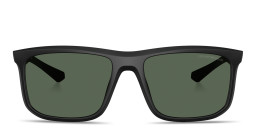 Emporio Armani Eagle Logo Square Sunglasses in Matte Black/Dark Green – Product Photo 2