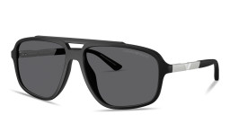 Emporio Armani Modern Pilot Sunglasses in Matte Black – Product Photo 2