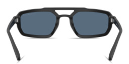 Shop Emporio Armani Logo Print Irregular Sunglasses in Black online.