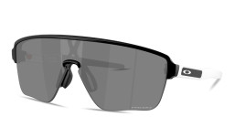 Shop Oakley Corridor SQ Half-Rim Rectangle Sunglasses in Black online.