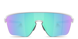Shop Oakley Corridor SQ Half-Rim Rectangle Sunglasses in Clear online.