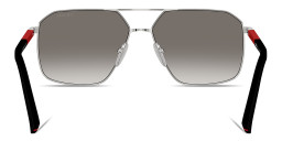 Prada Linea Rossa Logo Signature Irregular Sunglasses in Silver – Product Photo 4