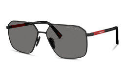 Prada Linea Rossa Logo Signature Irregular Sunglasses in Matte Black – Product Photo 2