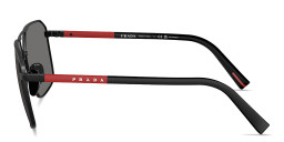 Prada Linea Rossa Logo Signature Irregular Sunglasses in Matte Black – Product Photo 3