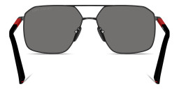 Prada Linea Rossa Logo Signature Irregular Sunglasses in Matte Black – Product Photo 4
