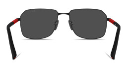 Prada Linea Rossa Logo Signature Rectangle Sunglasses in Matte Black – Product Photo 4