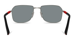 Prada Linea Rossa Logo Signature Rectangle Sunglasses in Gunmetal – Product Photo 4