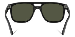 نظارات شمسية مربّعة للجنسين بالشعار النافر من راي بان بلون أسود - صورة المنتج 4