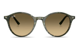 Shop Ray-Ban Bernard Unisex Panthos Sunglasses in Transparent Shade Fantasy Green online.