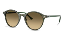 Shop Ray-Ban Bernard Unisex Panthos Sunglasses in Transparent Shade Fantasy Green online.