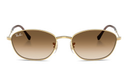Shop Ray-Ban Logo-Engraved Irregular Sunglasses in Arista online.