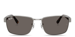 Shop Ray-Ban Embossed Logo Unisex Square Sunglasses in Gunmetal online.