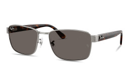 Shop Ray-Ban Embossed Logo Unisex Square Sunglasses in Gunmetal online.
