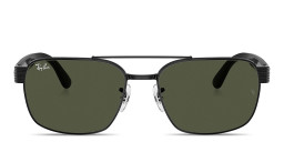 Shop Ray-Ban Embossed Logo Unisex Square Sunglasses in Black online.