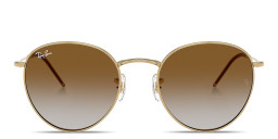 Shop Ray-Ban Round Reverse Unisex Panthos Sunglasses in Gold online.