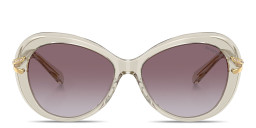 Shop Swarovski Rhinestone-Embellished Butterfly Sunglasses in Transparent Beige online.