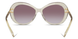 Shop Swarovski Rhinestone-Embellished Butterfly Sunglasses in Transparent Beige online.