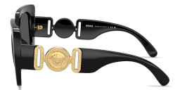 Shop VERSACE Medusa Biggie Maxi Oversized Square Sunglasses in Black online.