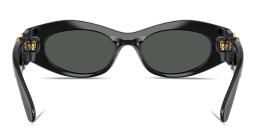 Shop VERSACE Medusa Biggie Oval Sunglasses in Black online.