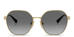 Shop Vogue Eyewear Rhinestone-Embellished Irregular Sunglasses in Gold online.