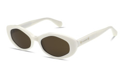 ALL SAINTS Logo Signature Oval Sunglasses in White/Solid brown – Product Photo 3