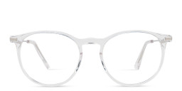 Shop TRICE Logo Round Eyeglasses in Transparent Grey online.