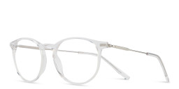 Shop TRICE Logo Round Eyeglasses in Transparent Grey online.