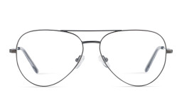 Shop TRICE Logo Wide Aviator Eyeglasses in Gunmetal online.