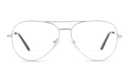 Shop TRICE Logo Wide Aviator Eyeglasses in Silver online.