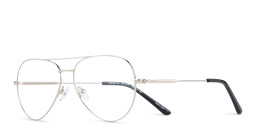 Shop TRICE Logo Wide Aviator Eyeglasses in Silver online.