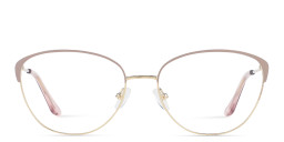 Shop TRICE Logo Wide Cat-Eye Eyeglasses in Gold Pink online.