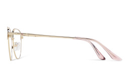 Shop TRICE Logo Wide Cat-Eye Eyeglasses in Gold Pink online.