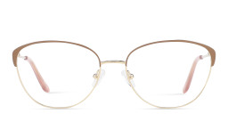 Shop TRICE Logo Wide Cat-Eye Eyeglasses in Gold Nude online.