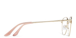 Shop TRICE Logo Wide Cat-Eye Eyeglasses in Gold Nude online.