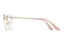 Shop TRICE Logo Wide Cat-Eye Eyeglasses in Gold Nude online.